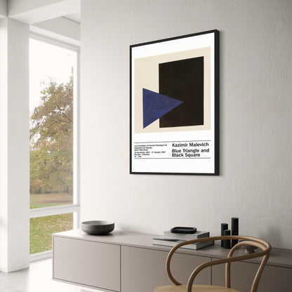 Malevich | Blue Triangle, Black Square | Abstract Geometric Art