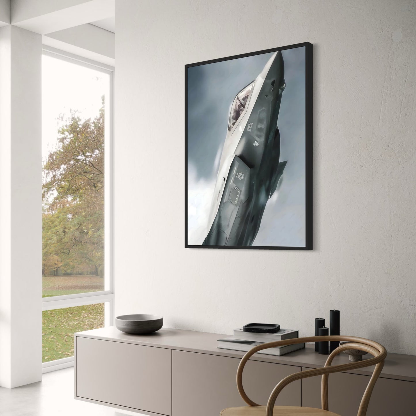 F22 Raptor Fighter Jet Art Print | Modern Stealth Aircraft Decor | Aviation Poster Home Office Wall Art | Museum Quality