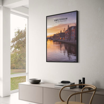 Amsterdam Sunset Poster | The Netherlands | Beautiful European Cities | Home Decor Artwork