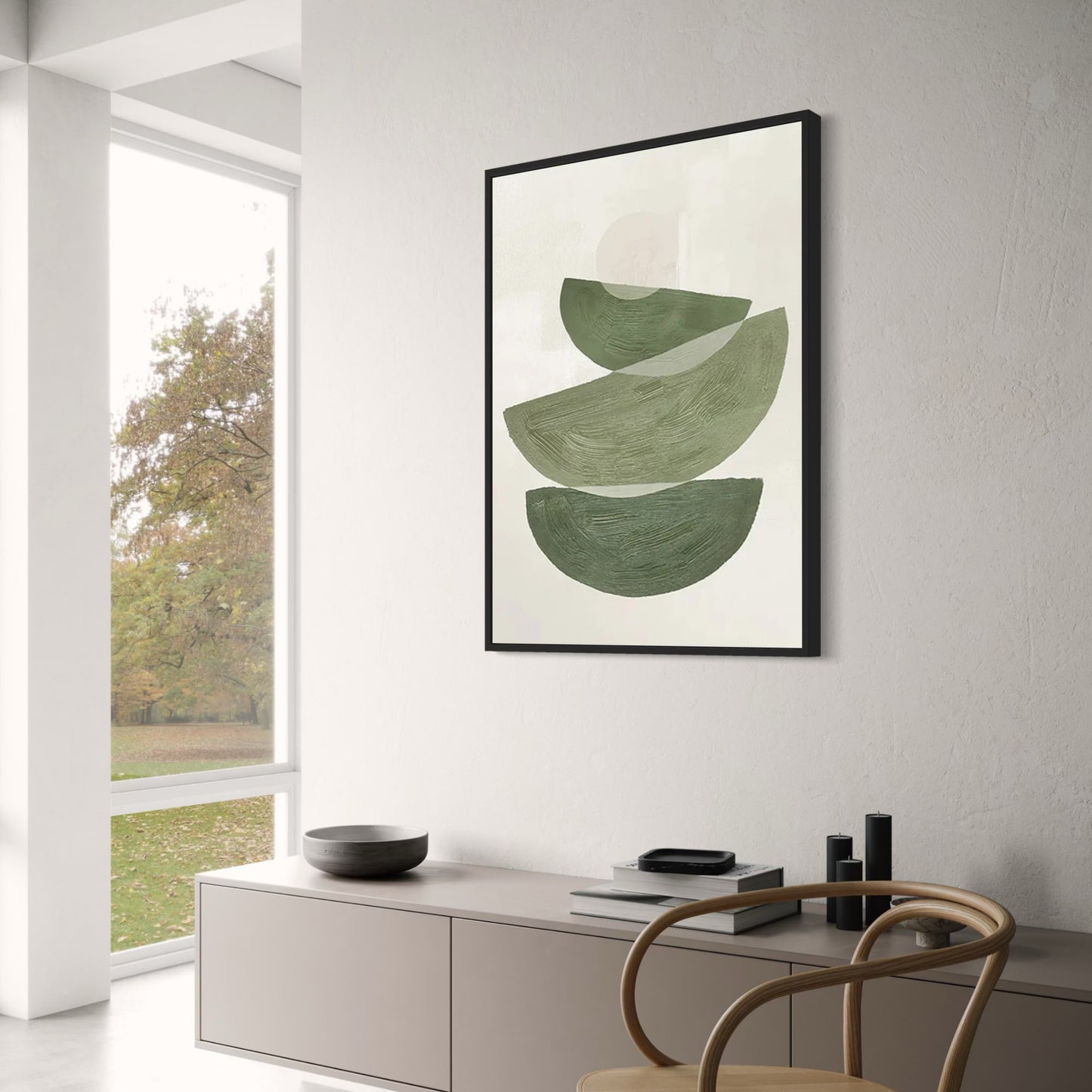 Geometric Greens | Modern Abstract | Nature Inspired