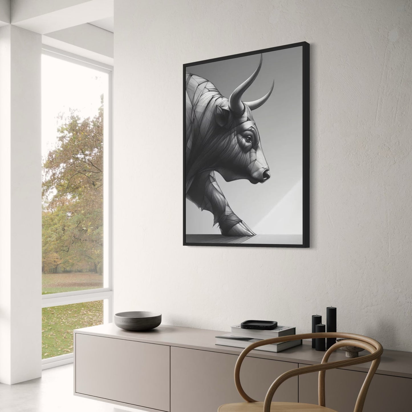 Stock Market Bull Bear Market Abstract Animal Art Poster and Prints Modern Art Canvas Painting For Office Living Room Home Decor