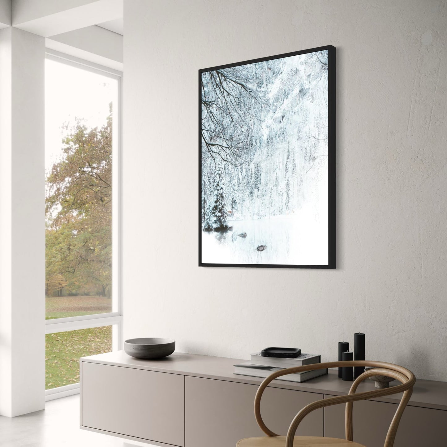 Winter Landscape Poster | Ice Lake | Home Decor Artwork | Scenic Lake View | Wall Art