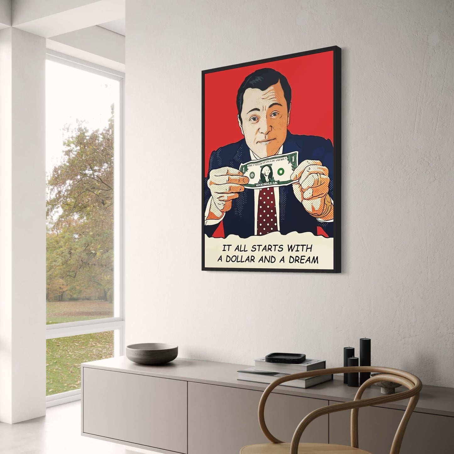 The Wolf of Wall Street Poster | Leonardo DiCaprio Canvas | Classic Movie Art | Living Room Decor | Home Wall Prints