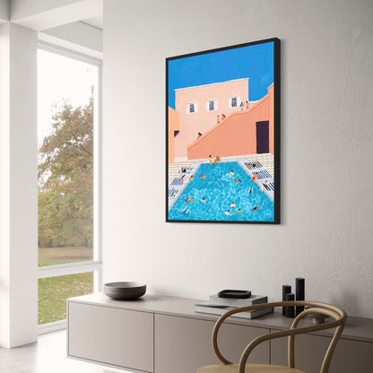Afternoon at the Pool | Artistic Wall Poster | Modern Home Decor | Poolside Pastel Artwork | Relaxing Atmosphere | High-Quality Visual Art