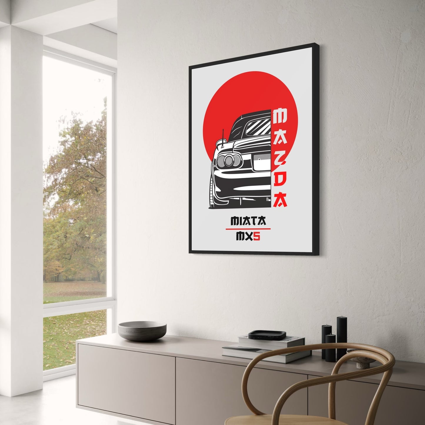 Japan Car | Mazda Miata MX5 Poster | Automotive Art Print | Wall Decor | Classic Sports Car | Japanese Vehicle | Home or Office Decor