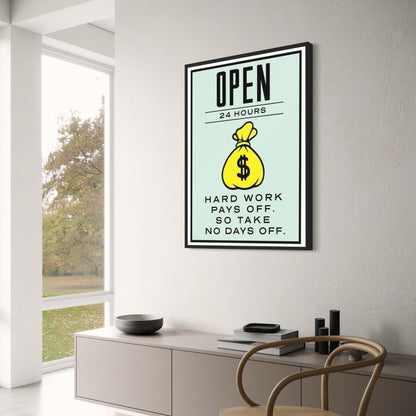 Monopoly Open 24 Hours | Vintage Board Game Art