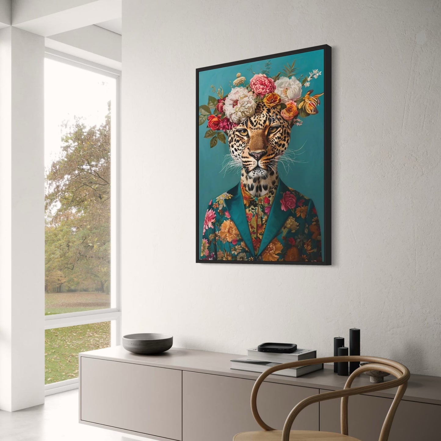 Jungle Royalty | Elegant Feline with Pearls