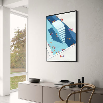 Stairway to Blue | Abstract Art | Modern Blue Tones