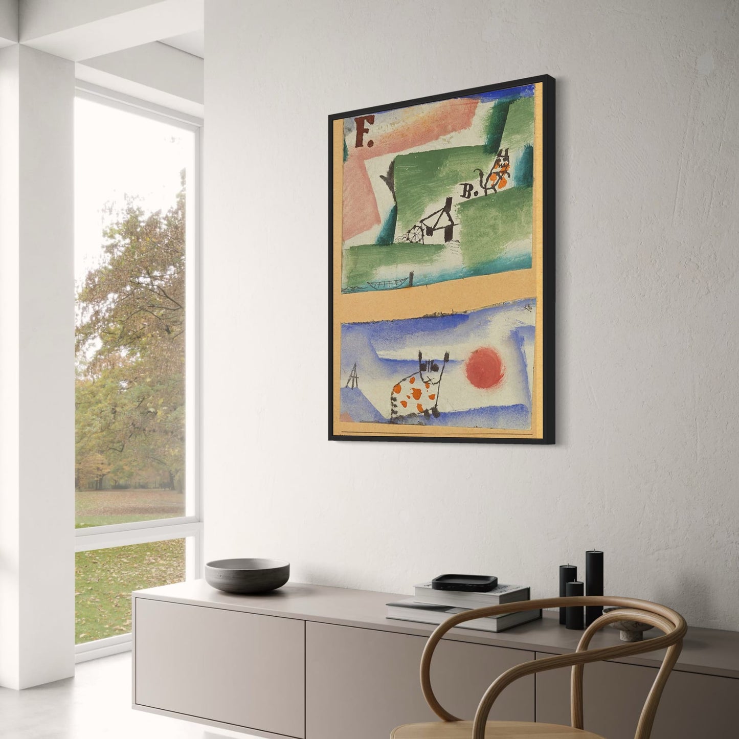 Paul Klee Poster | Tomcat's Turf Art Print | Abstract Cat Illustration Wall Decor | Vibrant Colors | Home & Garden Artwork