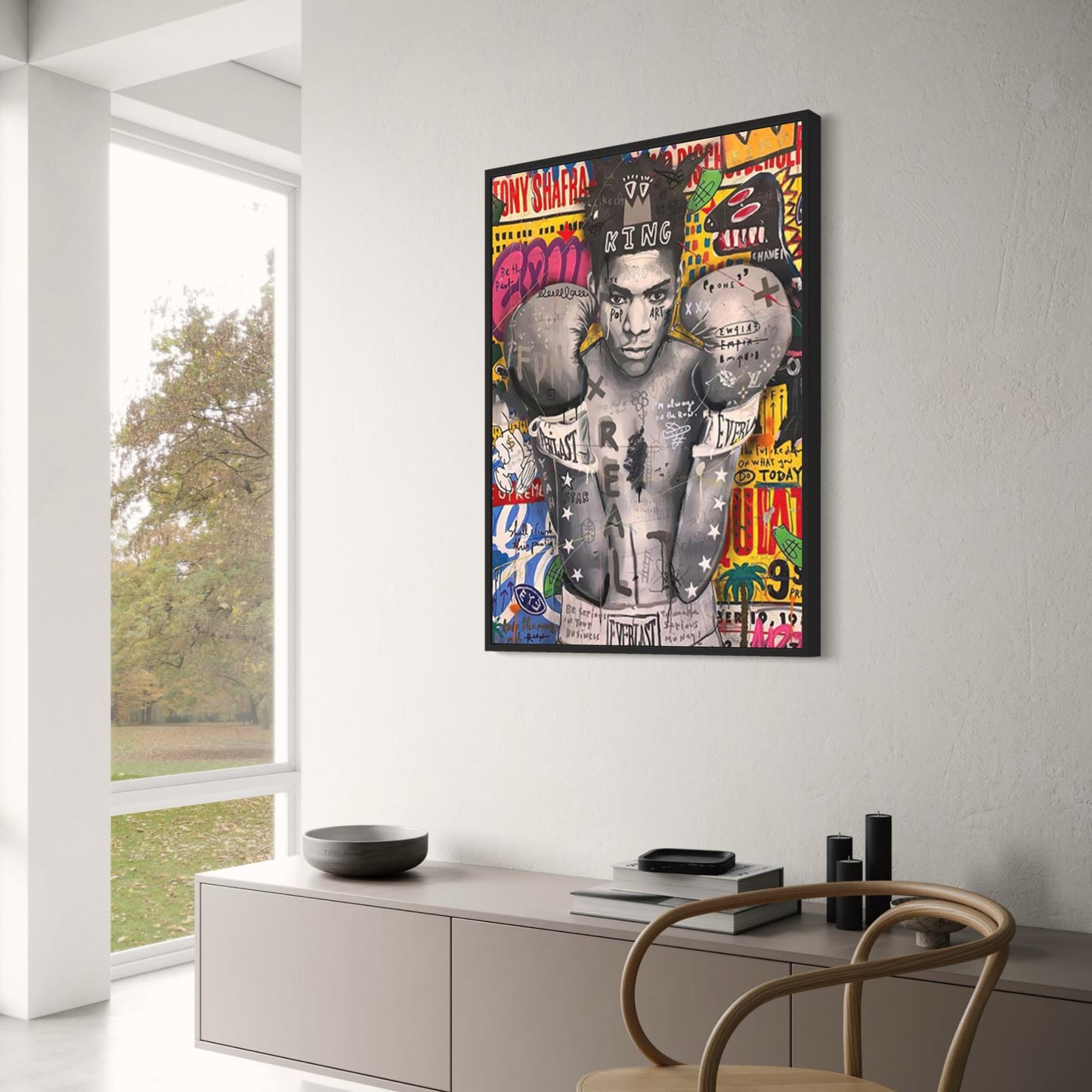 Abstract Graffiti | Queen of England Portrait | Street Pop Art Canvas | Poster for Living Room Decor