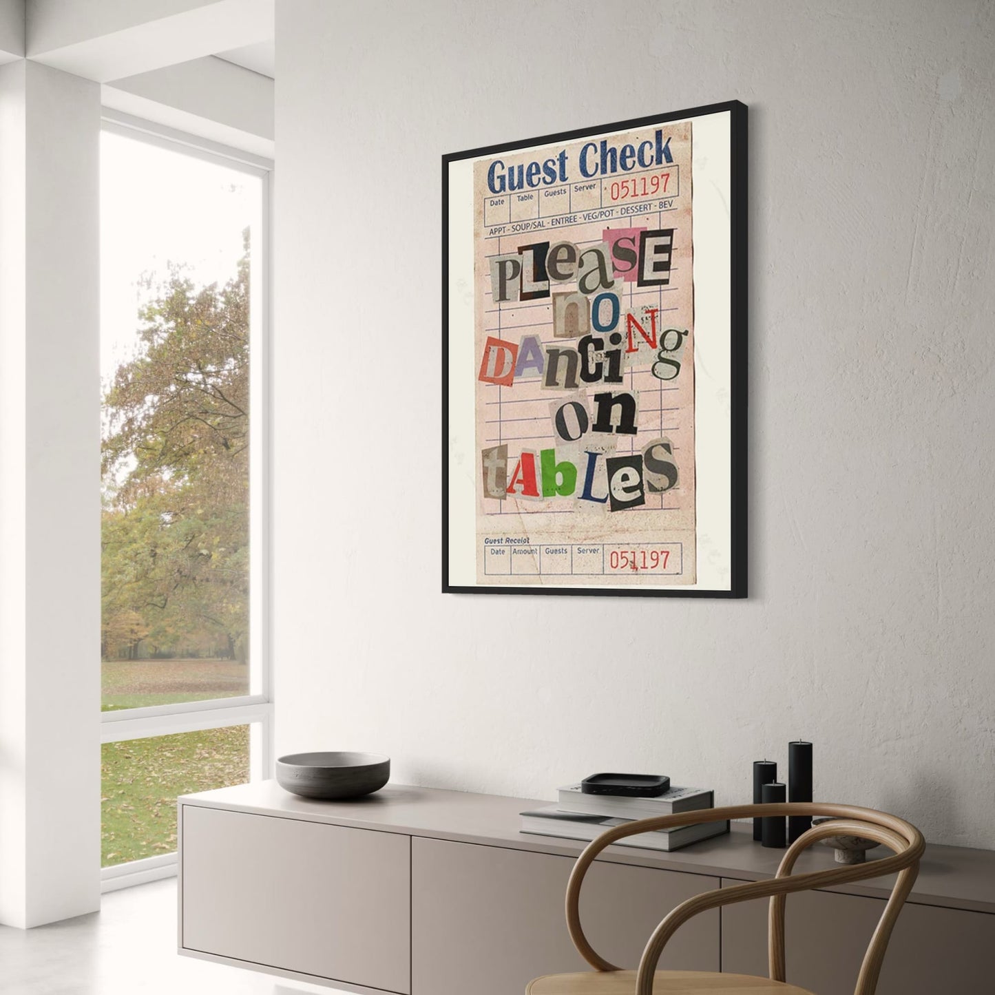 No Dancing on Tables | Vintage Kitchen Art