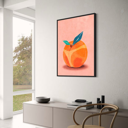 Ripe Peach Poster | Minimalist Art for Kitchen Decor | Fresh Fruit-Themed Wall Art