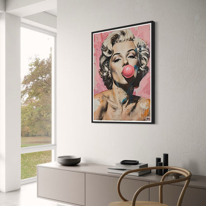 Dreamy Pink Poster | Bubble Gum Art | Mary Jane Design | Home Decor | Artwork