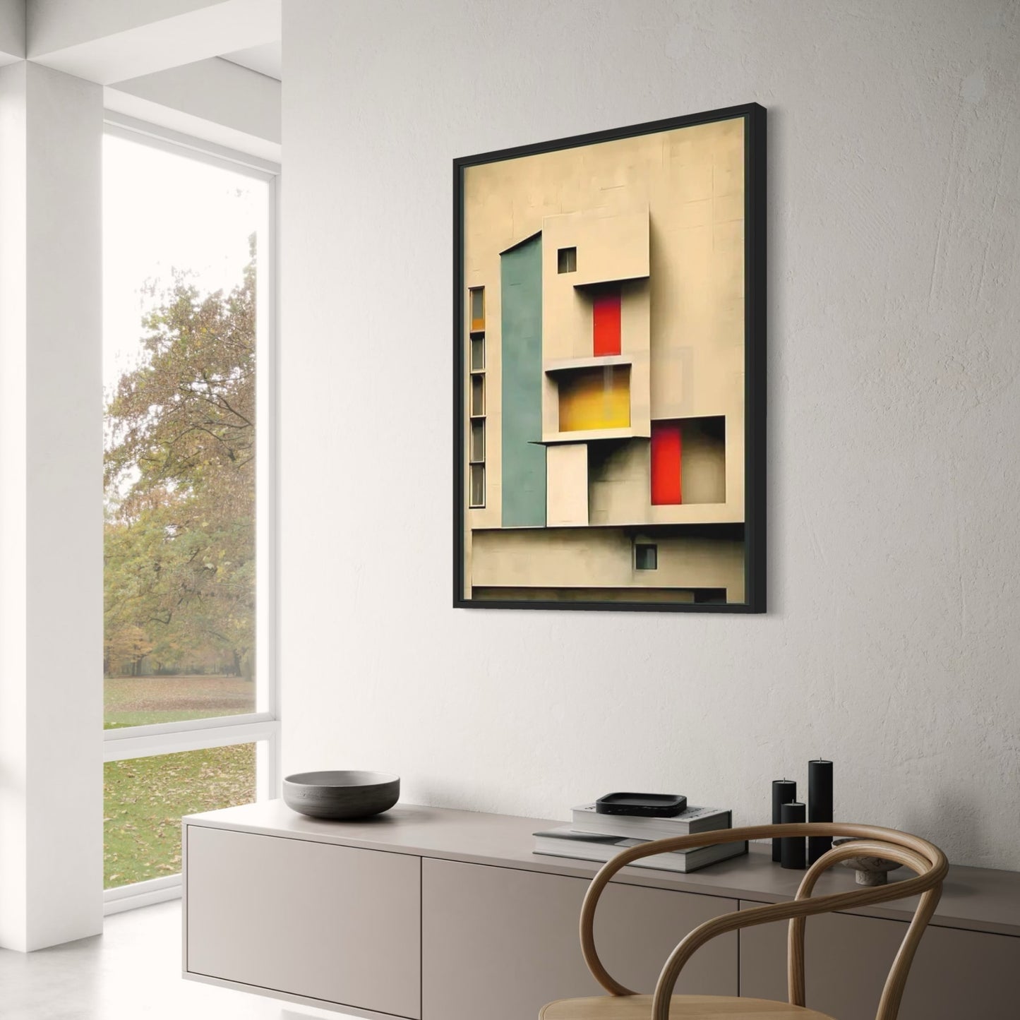 Abstract Building Art Print | Minimalist Architectural Poster | Modern Home Decor | Unique Design for Office Decoration