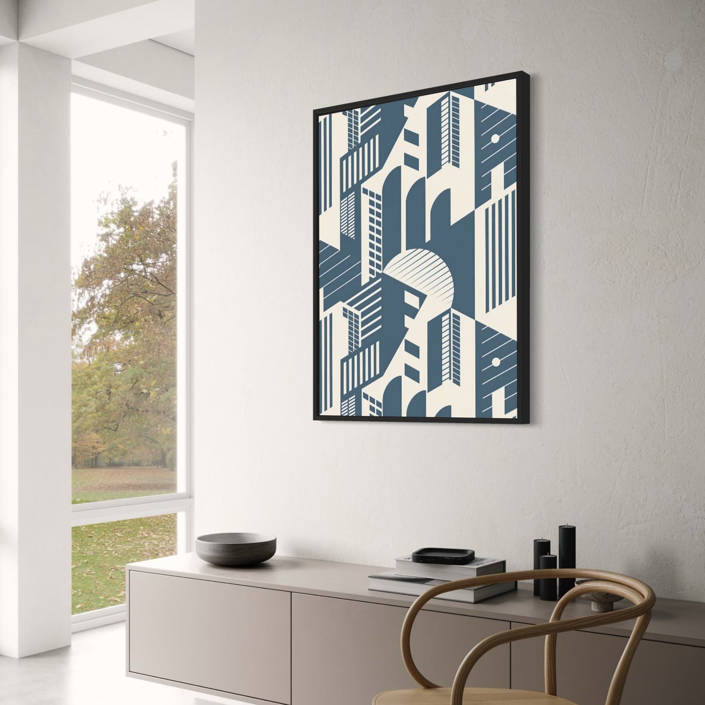 Bauhaus Metropolis Mirage | Abstract Cityscape Poster | Home Decor Artwork | Urban Wall Art