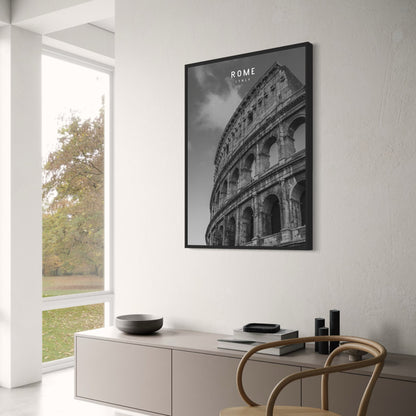 Colosseum | Rome | Italy | Gaze Upon the Enduring Icon | Monochrome Majesty | Timeless Rome Posters