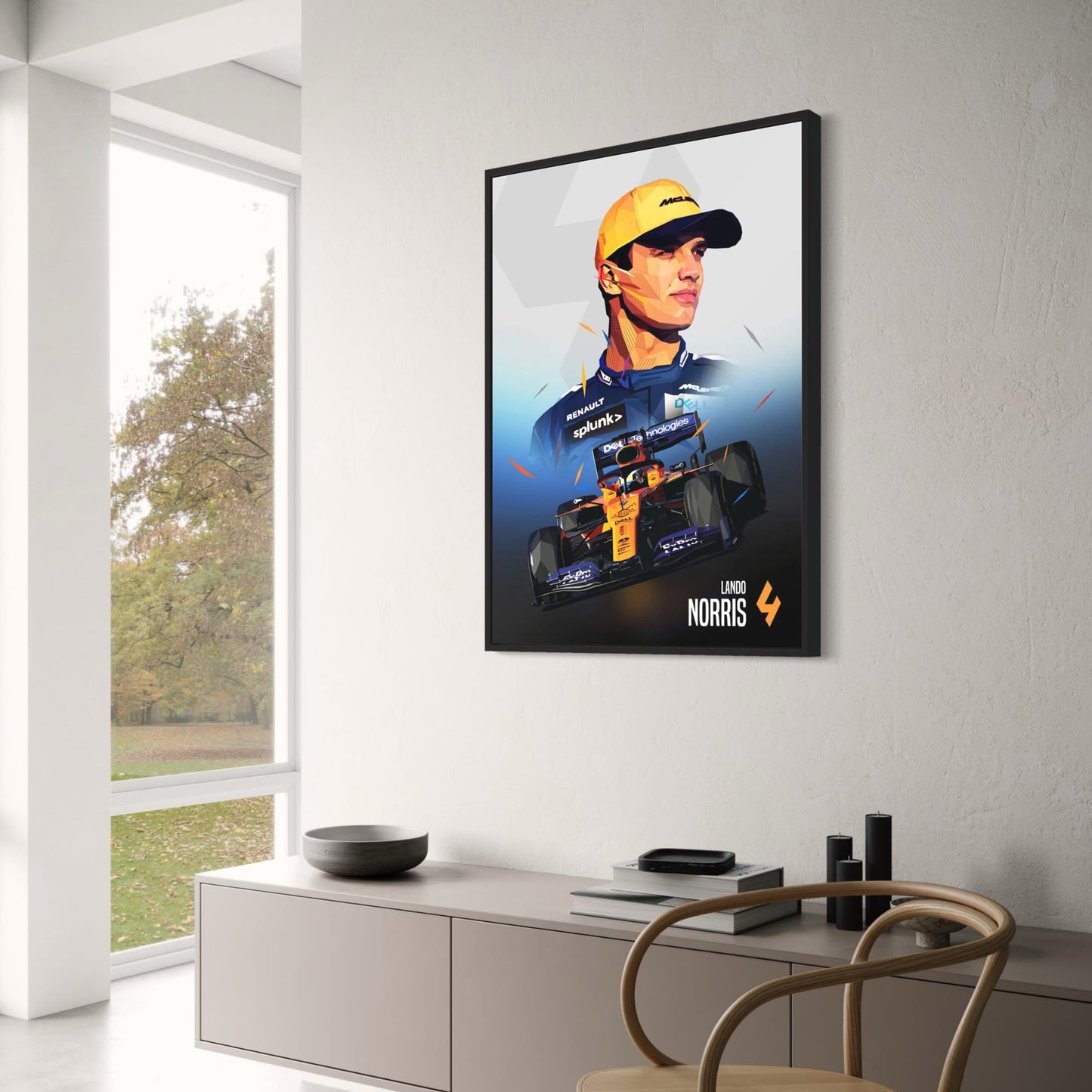 F1 Racing Poster | Lando Norris Helmet Design | Formula 1 Legend Art | Motorsport Wall Decor
