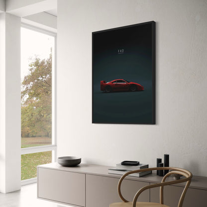 Ferrari F40 Poster | Tribute to Iconic Automotive Legends | Classic Supercar Art Print for Home Decor