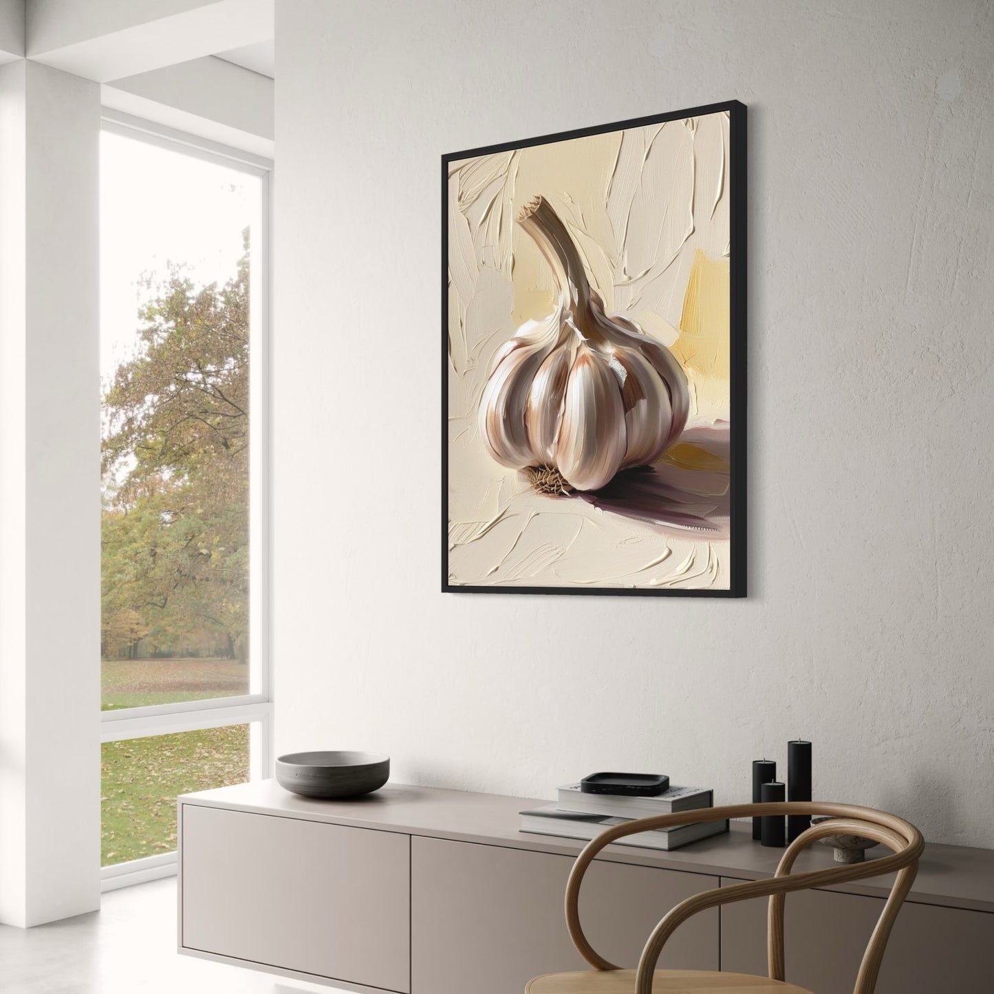 Garlic Head Poster | Vegetable-themed Kitchen Decor | Culinary Art for Home