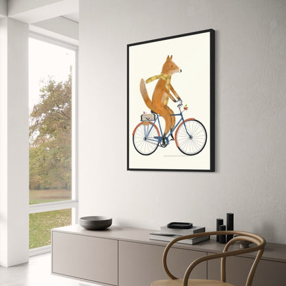 The Fox's Day Out | Whimsical Wheels | Magical Animated Adventure | Decorative Art Print Poster