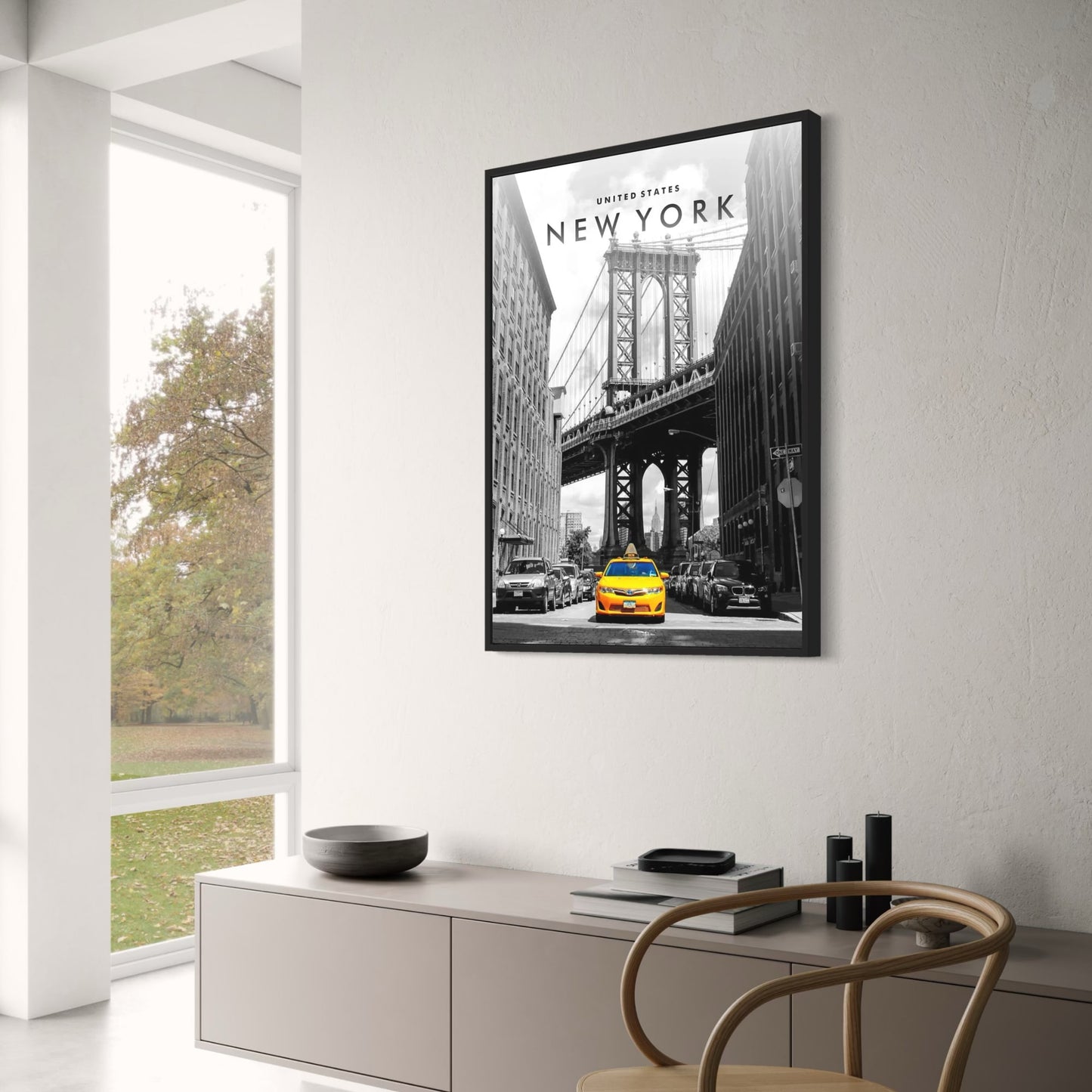 Yellow Taxi in Manhattan | NYC Urban Decor