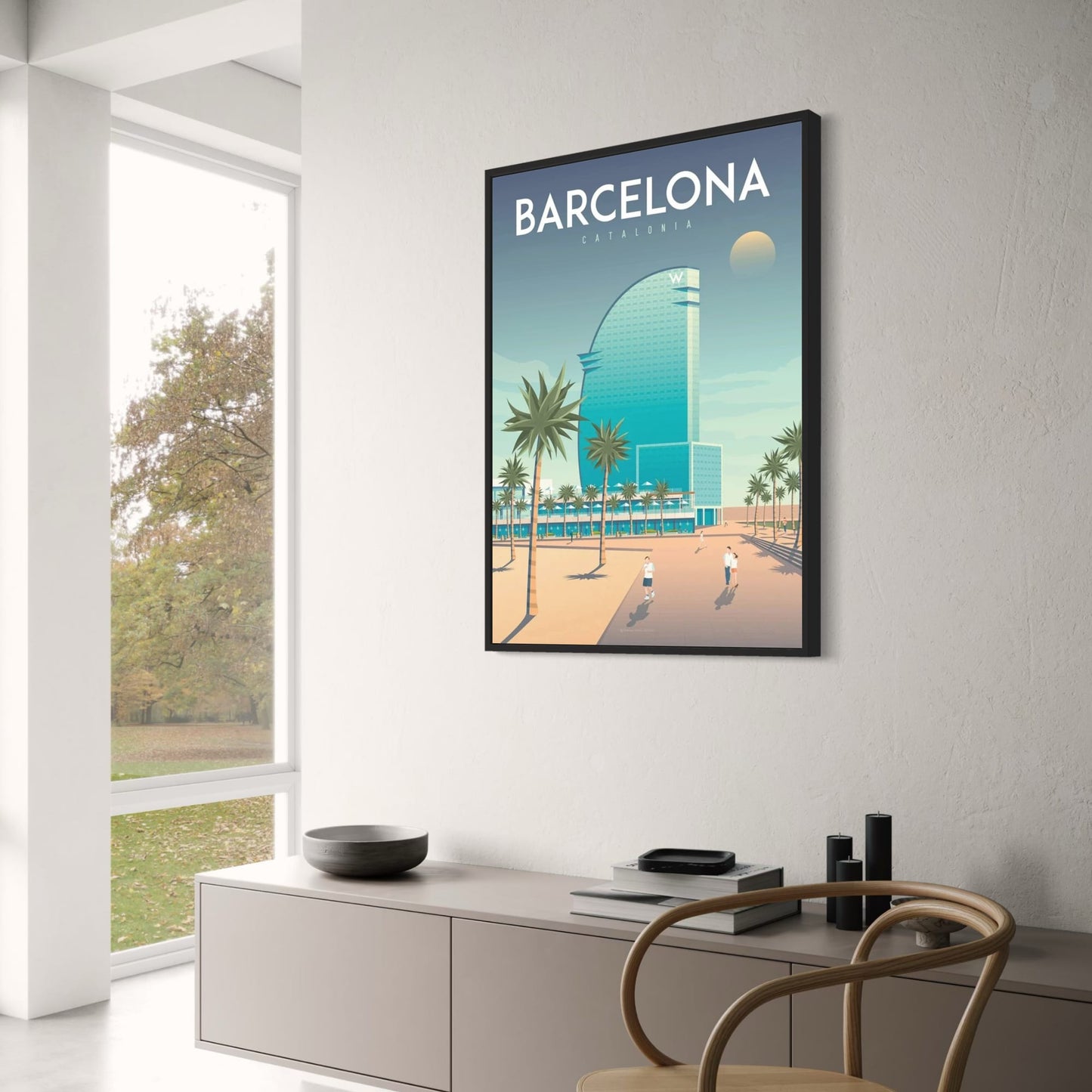 Iconic Destinations | Barcelona Aesthetic | Vibrant Cityscape Poster | Spanish Architecture | Wall Art Decor