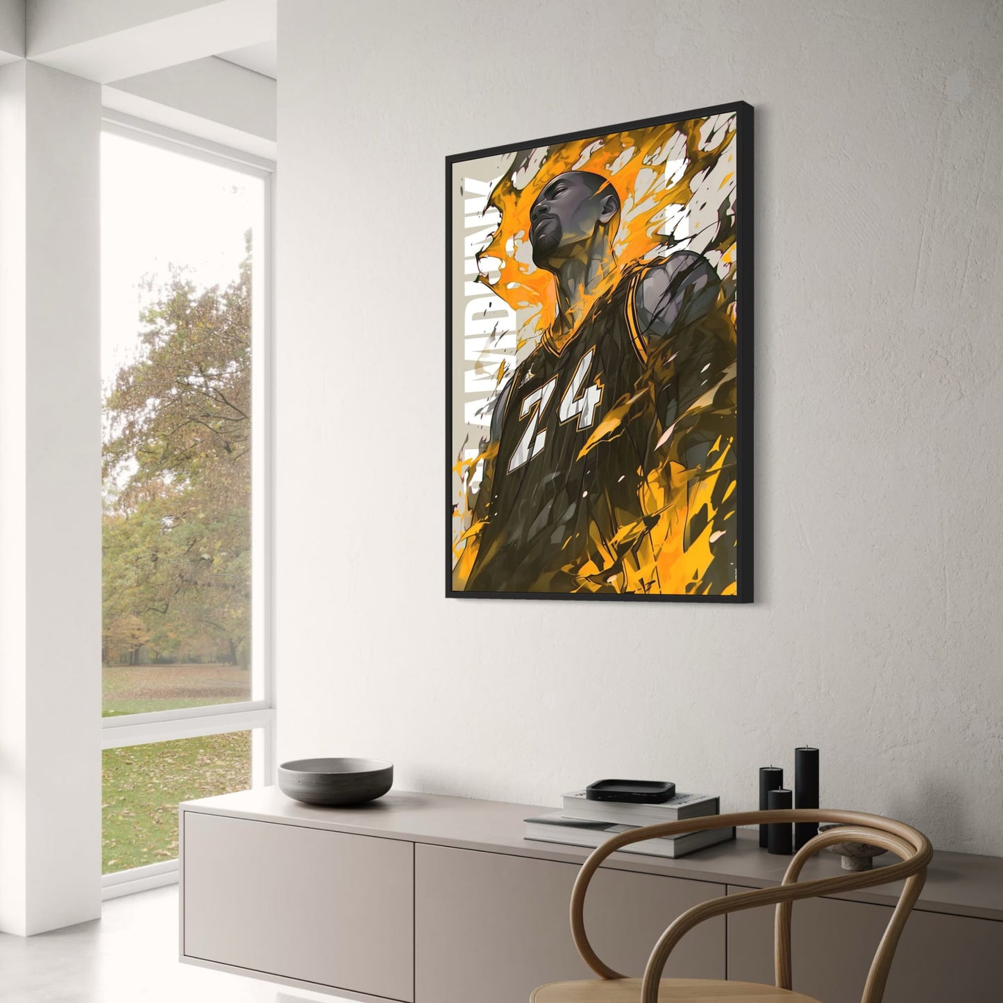 Slam Dunk Poster | Dynamic Tribute to Basketball Excellence | Iconic NBA Athlete Artwork | Celebrating Passion, Power, Achievement | Home Decor