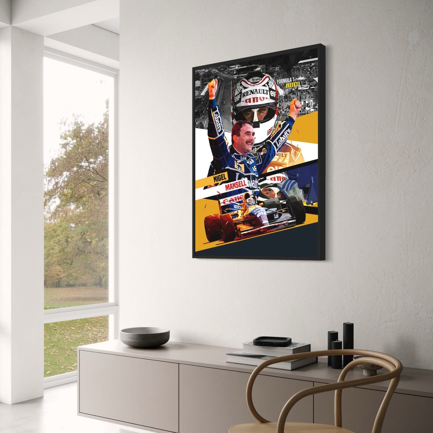 Nigel Mansell | Formula 1 Legend Poster | Racer Helmet Design | Sports F1 Memorabilia