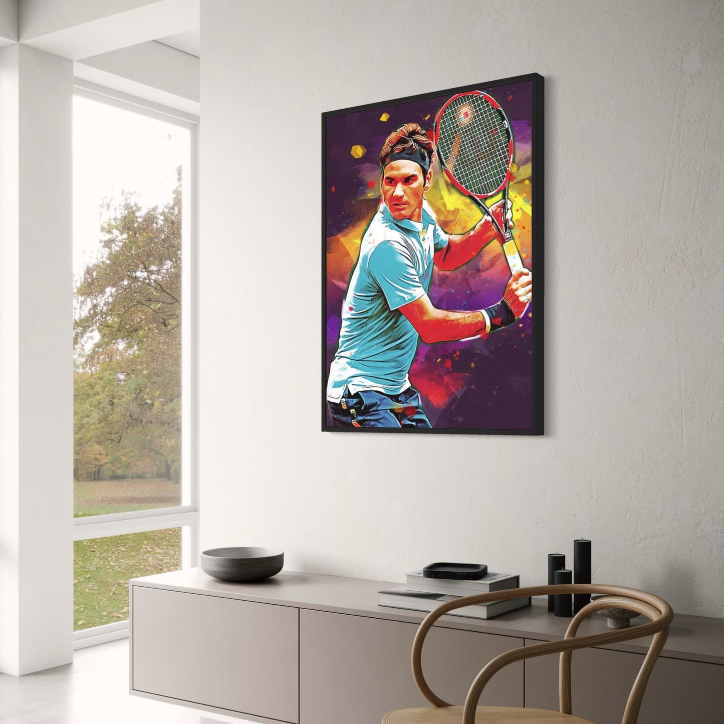 Roger Federer | Vibrant Tennis Precision Poster | Sports Celebrity | Tennis Players Artwork