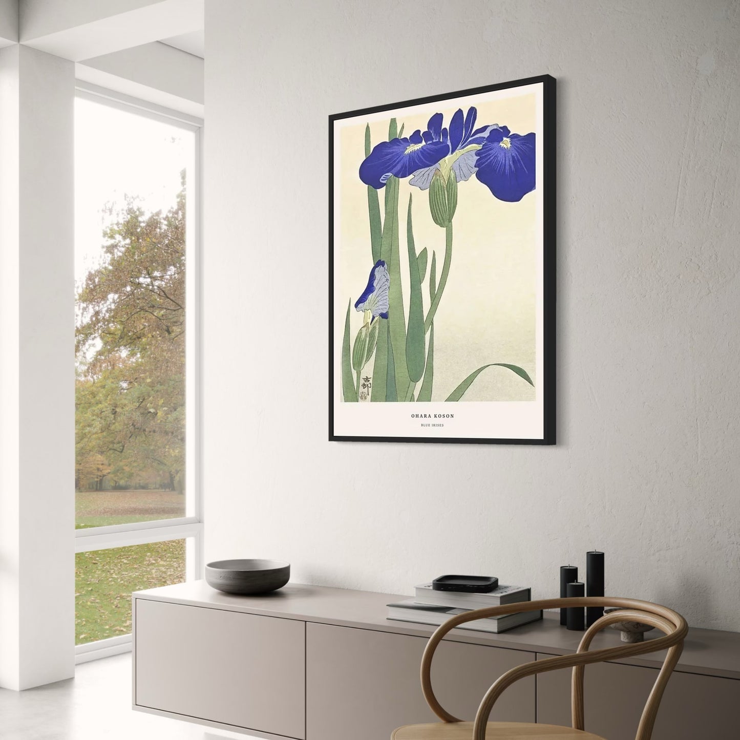 Ohara Koson | Blue Irises | Ukiyo-e Style