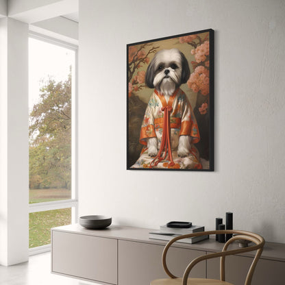 Shih Tzu Poster | Eastern Elegance | Art Print | Rich Tapestry Design | Home Decor | Dignified Pose