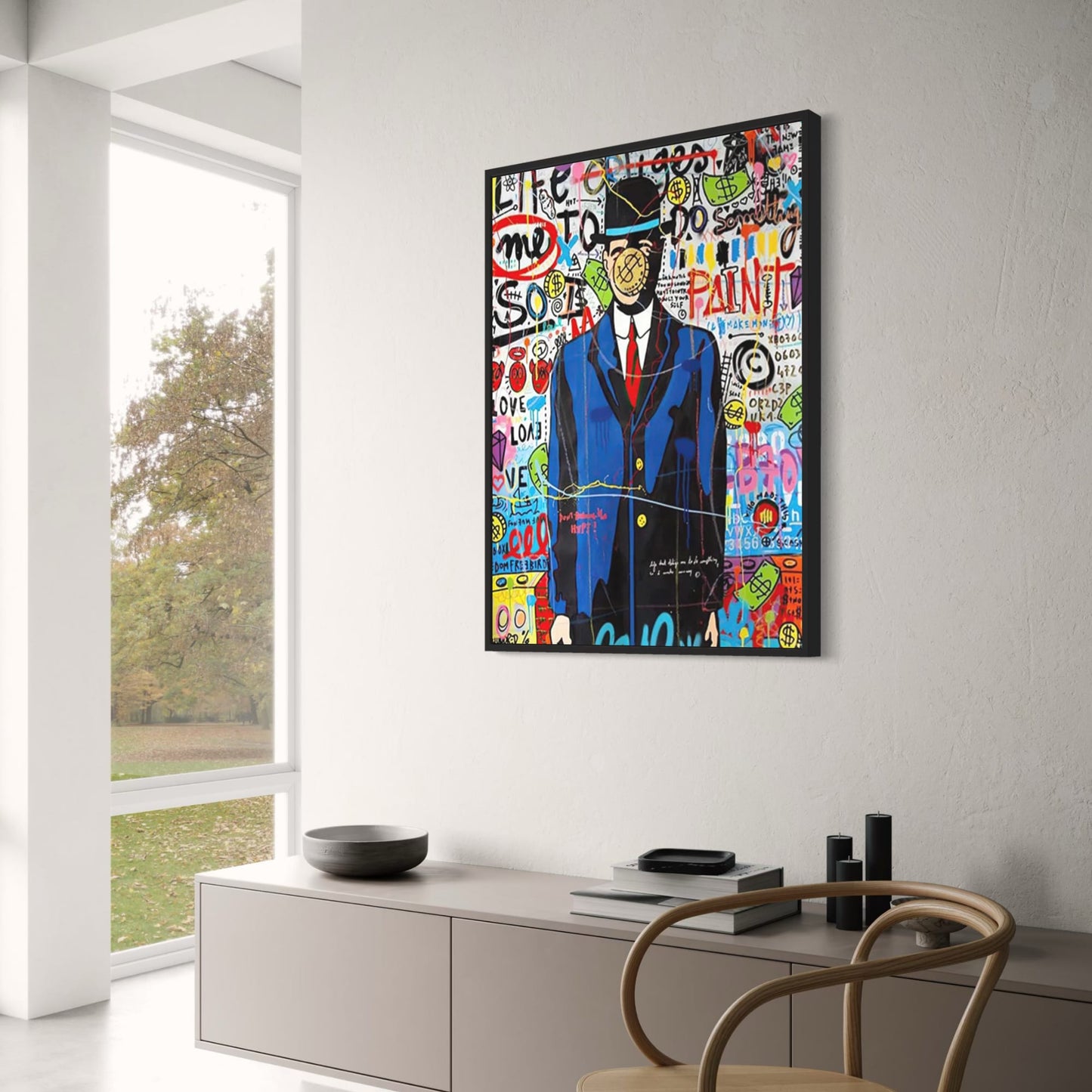 Abstract Queen of England Portrait Poster | Street Pop Graffiti Wall Art | Canvas Print for Living Room Decor