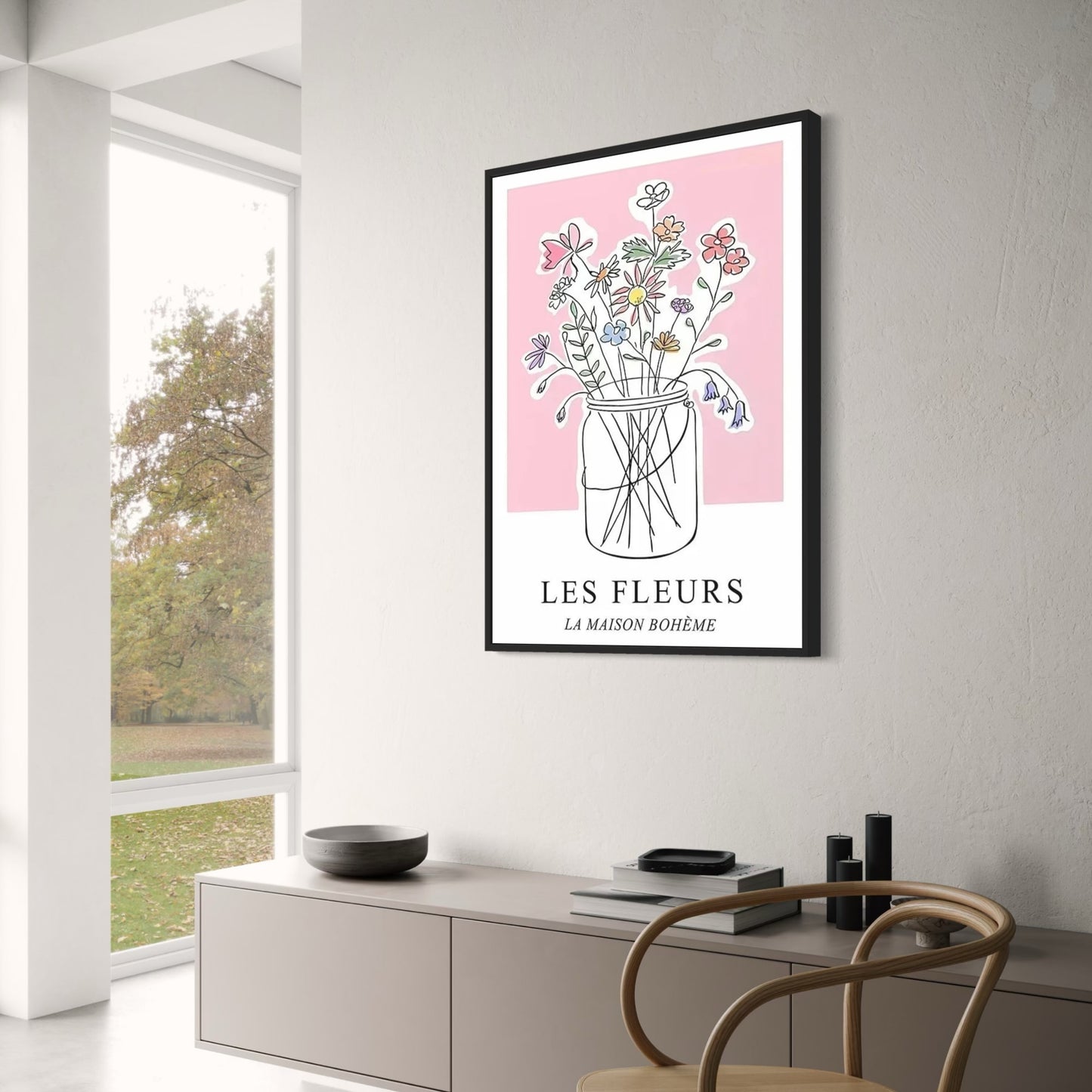 Les Fleurs Poster | Garden Blossoms | Bohemian Home Art Decor