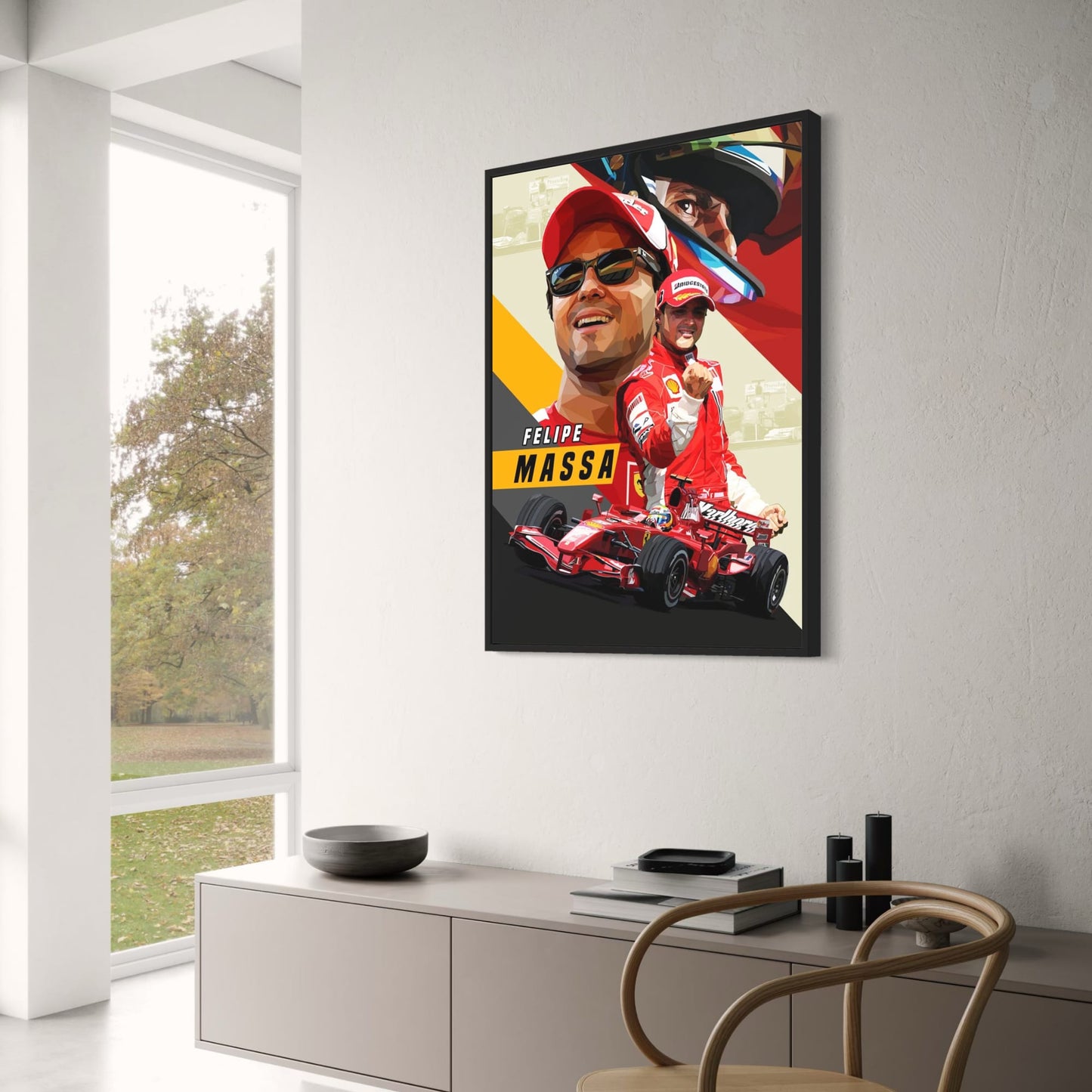 Felipe Massa Racing Poster | Formula 1 Legend | Iconic Racer Helmet Art | Sports Decor
