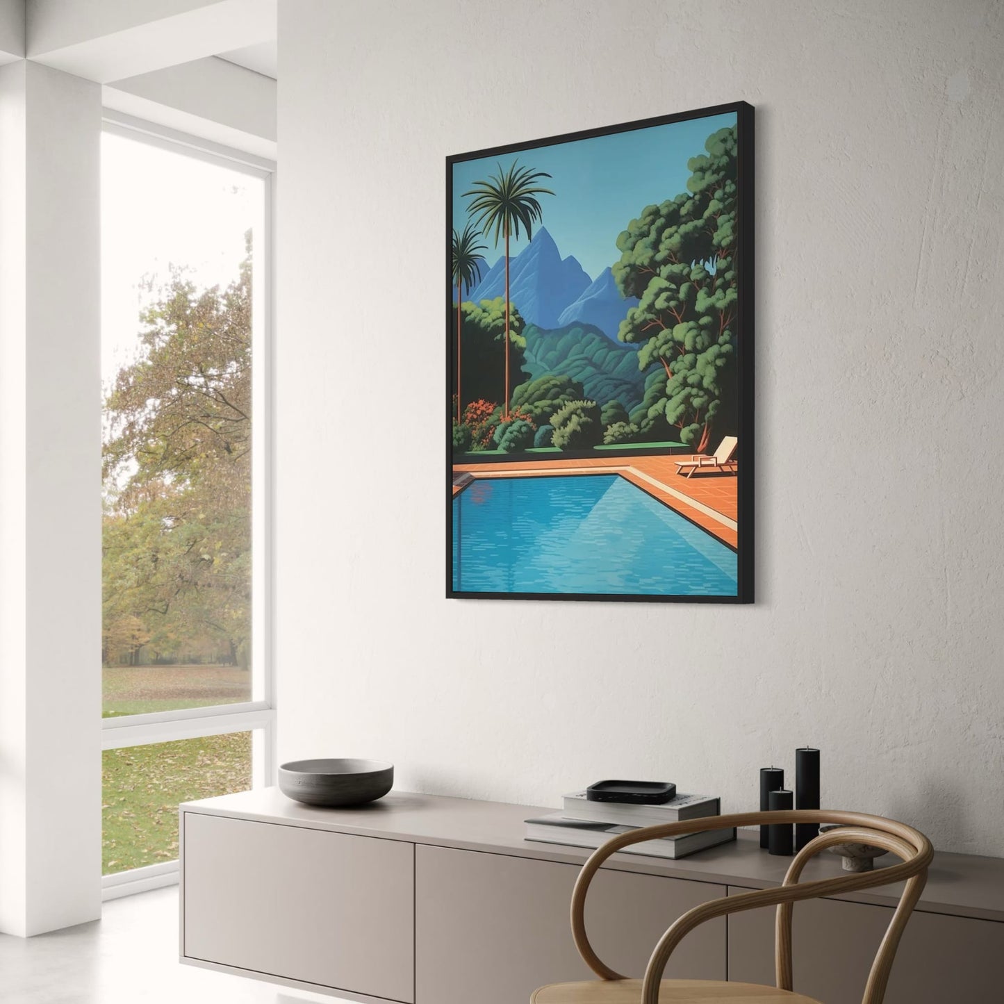 Retro Vaporwave Tropical City & Car | Hiroshi Nagai Poster | Nordic Wall Art | Japanese Beach Decor