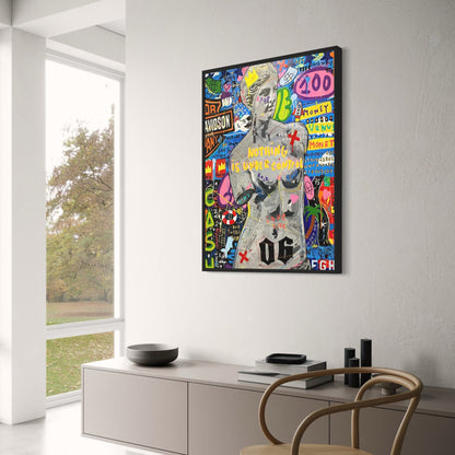 Abstract Graffiti Poster | Queen of England Portrait | Canvas Wall Art Prints for Living Room Decor