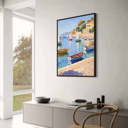 Calming Coastline Poster | Serene Ocean View | Coastal Wall Art Print | Beach Themed Decor | Tranquil Seaside Landscape | Photography Poster | Blue and White Coastal Decor | Bedroom Living Room Art