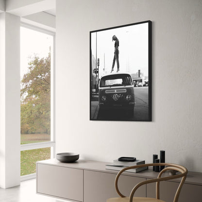 Vintage Style | Girl on Volkswagen | Retro Art