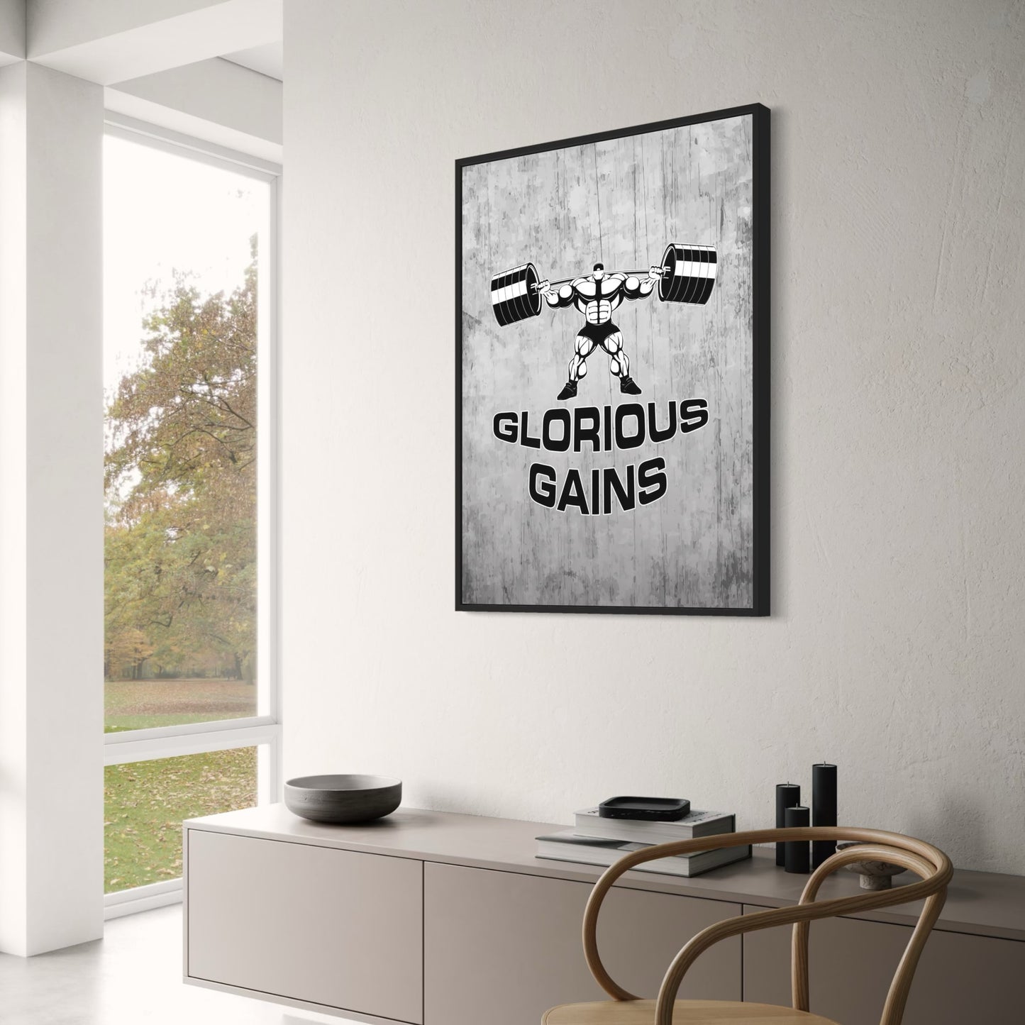 Bodybuilding | Weightlifting | Motivational Quote | Gym Fitness Poster | Glorious Gains