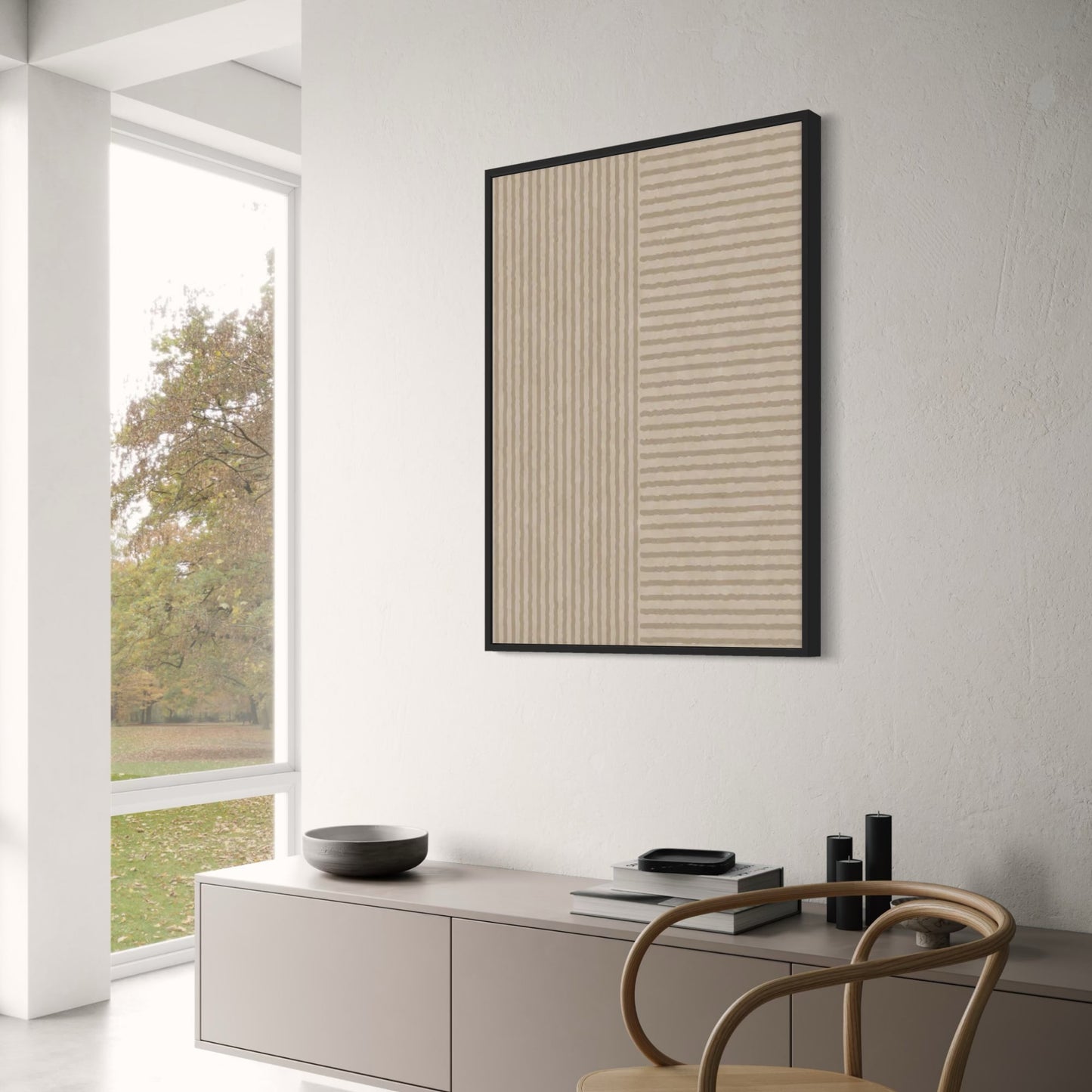 Lines in Balance | Artistic Wall Decor Poster | Minimalist Design | Modern Home Accent | Black and White Abstract Art | Contemporary Print for Living Room or Office