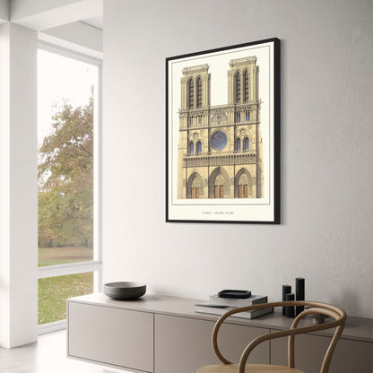 Notre-Dame Cathedral | Paris | France | Iconic Gothic Architecture | European Cathedrals | Architectural Art Posters