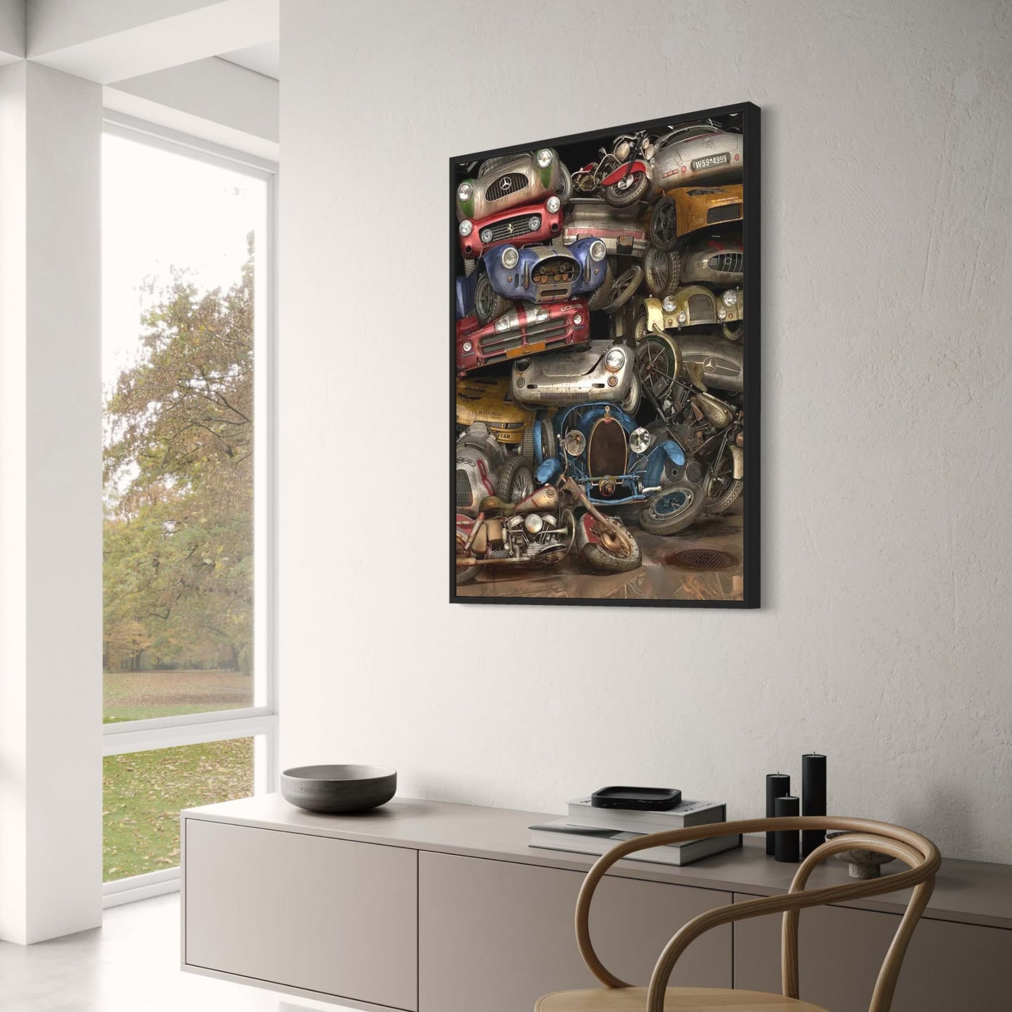 Retro Car & Motorcycle Collage | Classic Icons