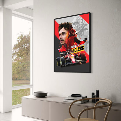 Charles Leclerc F1 Racer Helmet Art | Formula 1 Legend Poster | Motorsport Decor