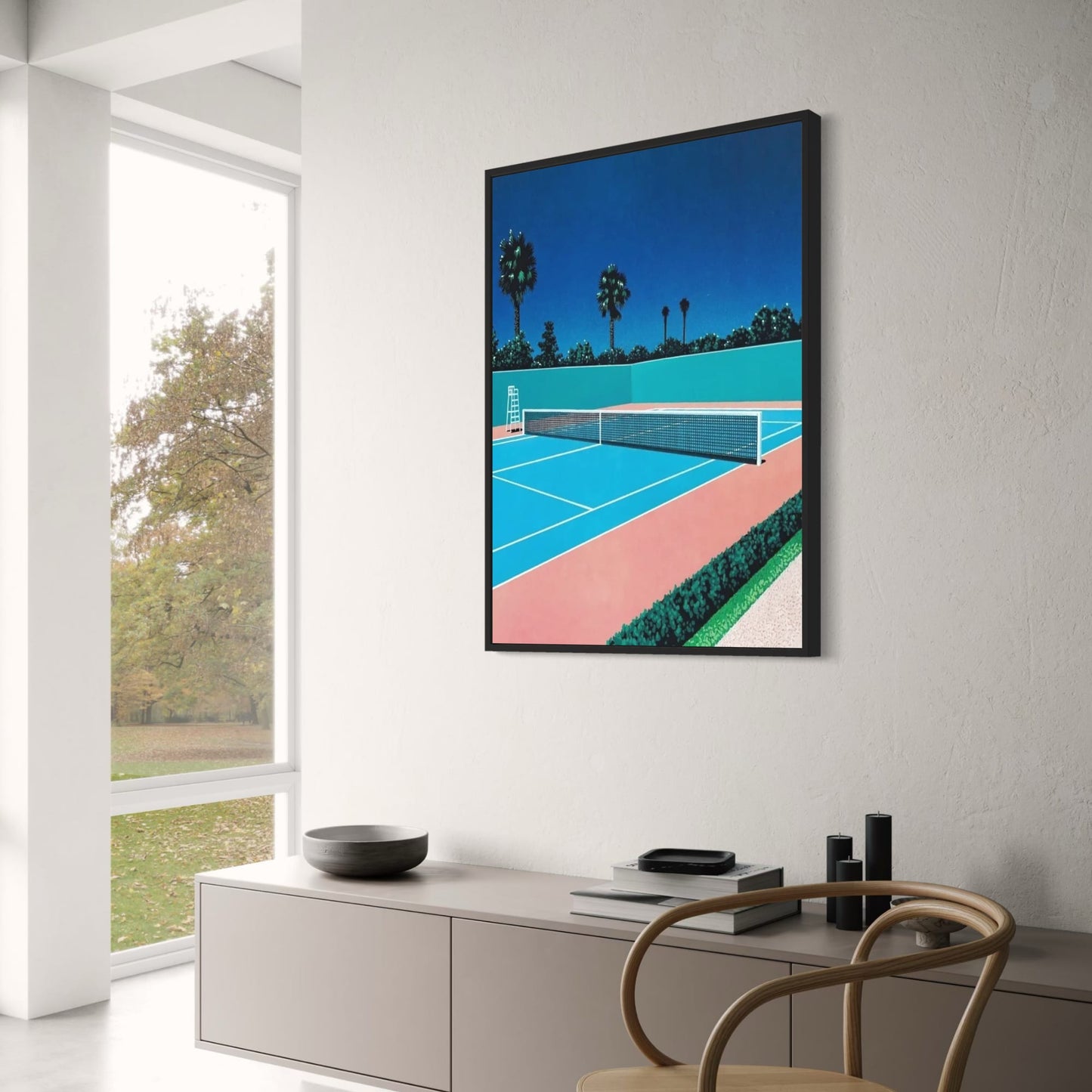 Retro Hiroshi Nagai Poster | Vaporwave Japanese Beach City Car | Canvas Wall Art | Nordic Home Decor