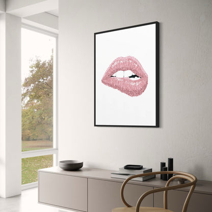 Pink Shiny Lips | Glam Modern Art
