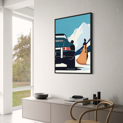 Classic Retro Sports Car | Art Deco Mountain