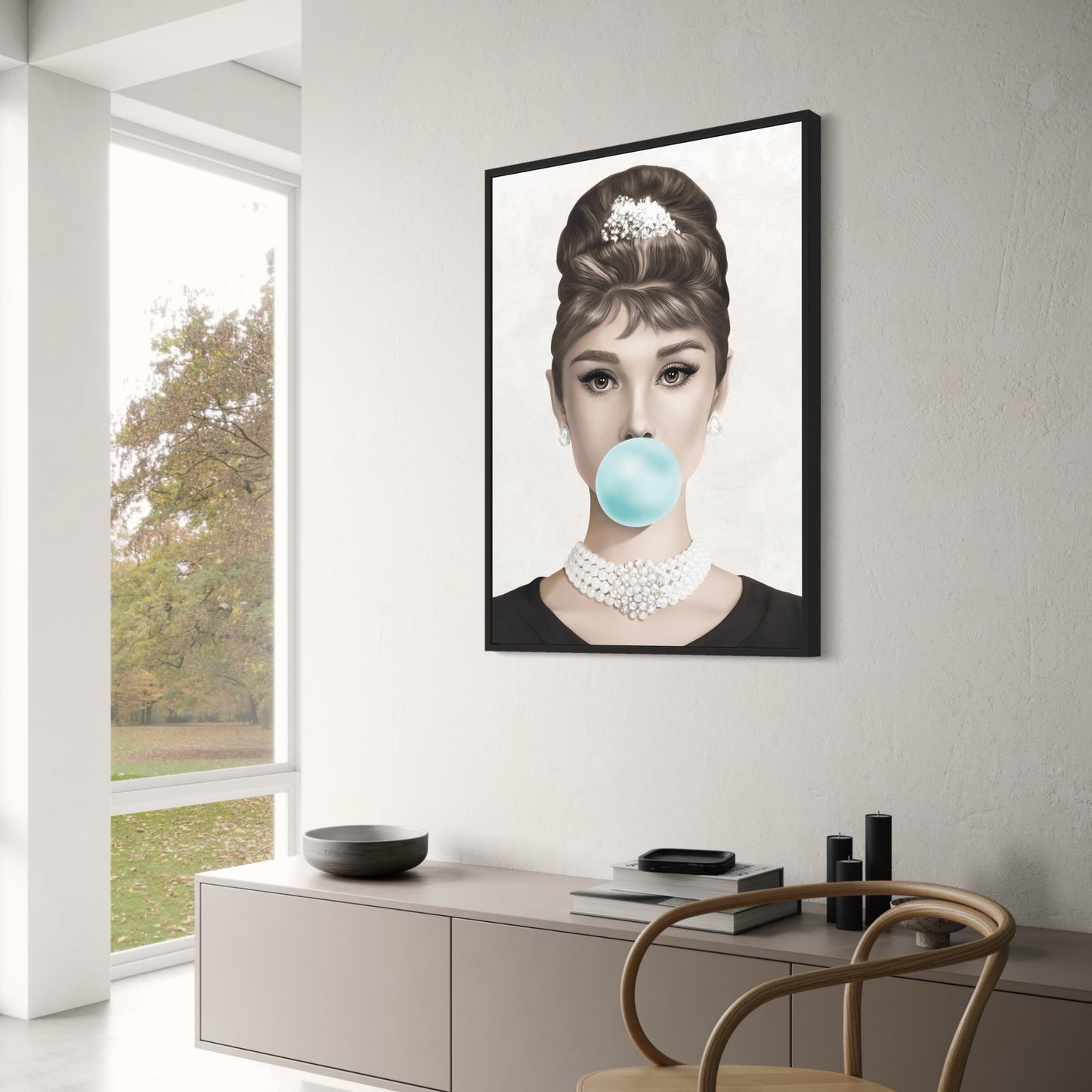 Audrey Hepburn | Vintage Pop Art | Black & White Retro Glamour