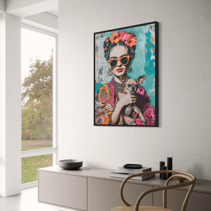 Frida Kahlo Style | Chihuahua Portrait | Colorful Artwork