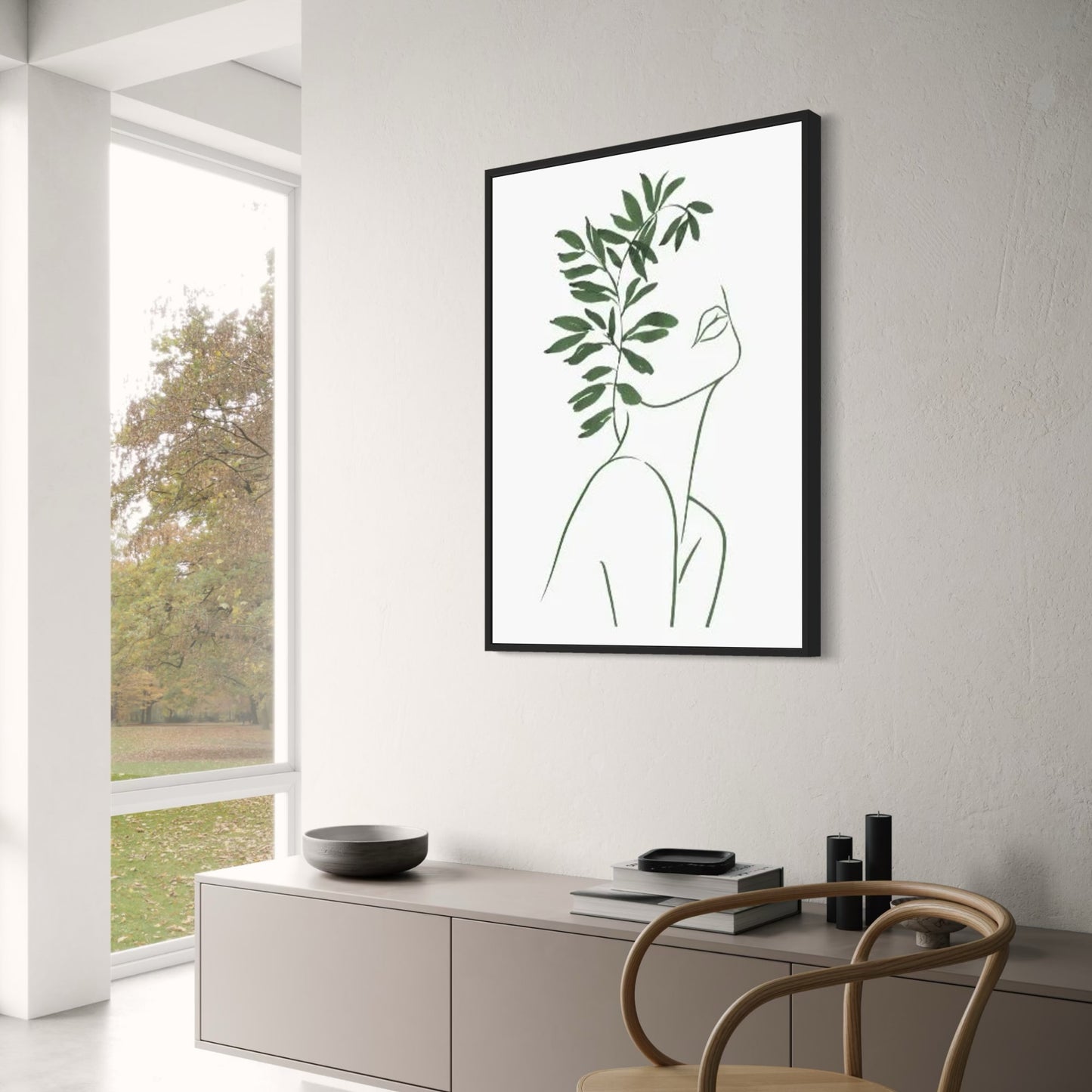 Modern Botanical Poster | Leafy Geometric Design | Home Decor Wall Art