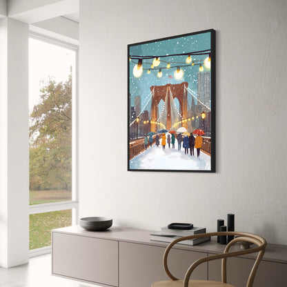 Brooklyn Bridge Winter | NYC Urban Festive Scene